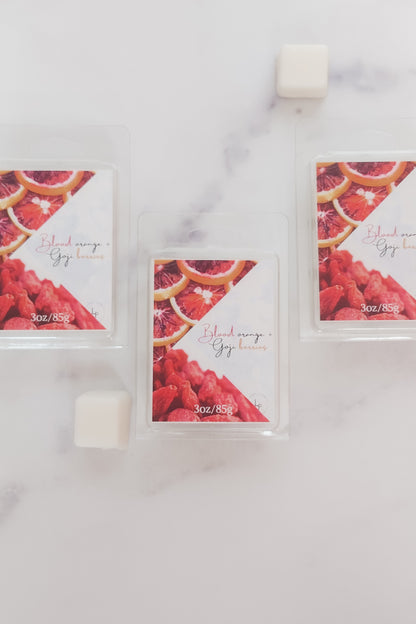 Blood orange + Goji berries melts